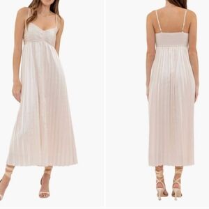NWT Anthropologie By The River Hana Pleated Midi Dress Size M